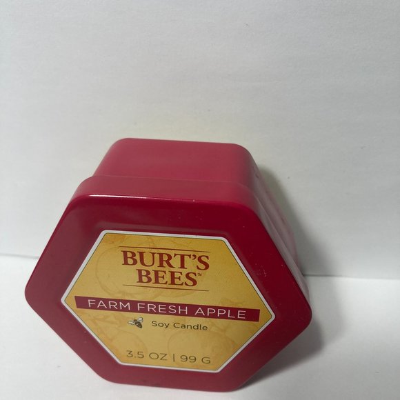 Burt's Bees Farm Fresh Apple 2 Wick Tin Soy Candle (1) Candle 3.5oz DISCONTINUED - Picture 3 of 13